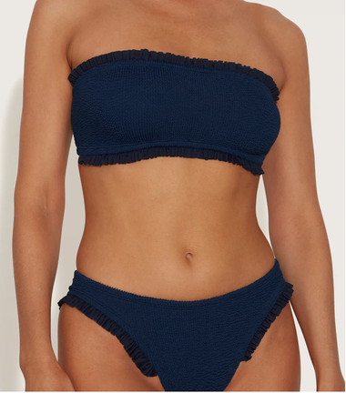 Tracey Frill Bikini Navy - ONE SIZE - Bikini