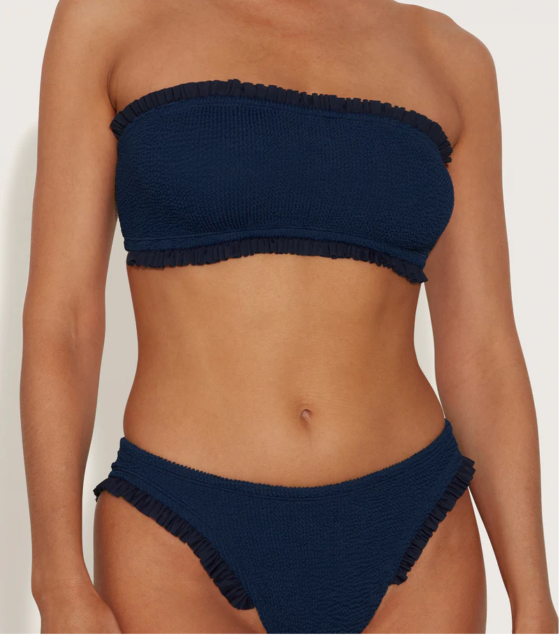 Load image into Gallery viewer, Tracey Frill Bikini Navy - ONE SIZE - Bikini
