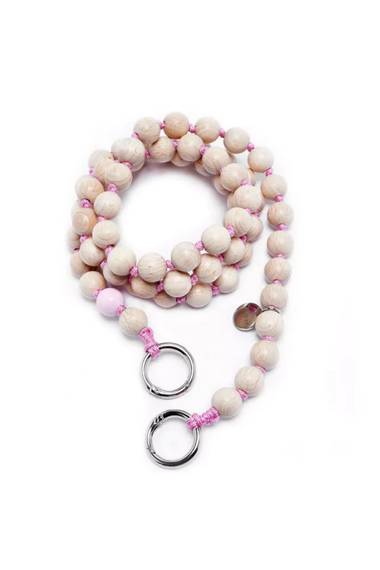 Phone Crossbody Chain Wood/Pink