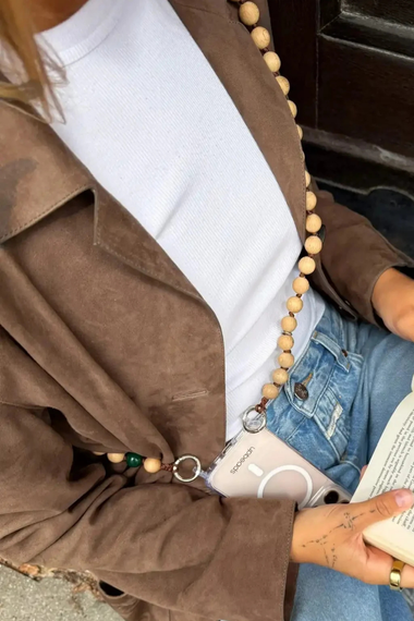 Phone Crossbody Chain Woody Brown