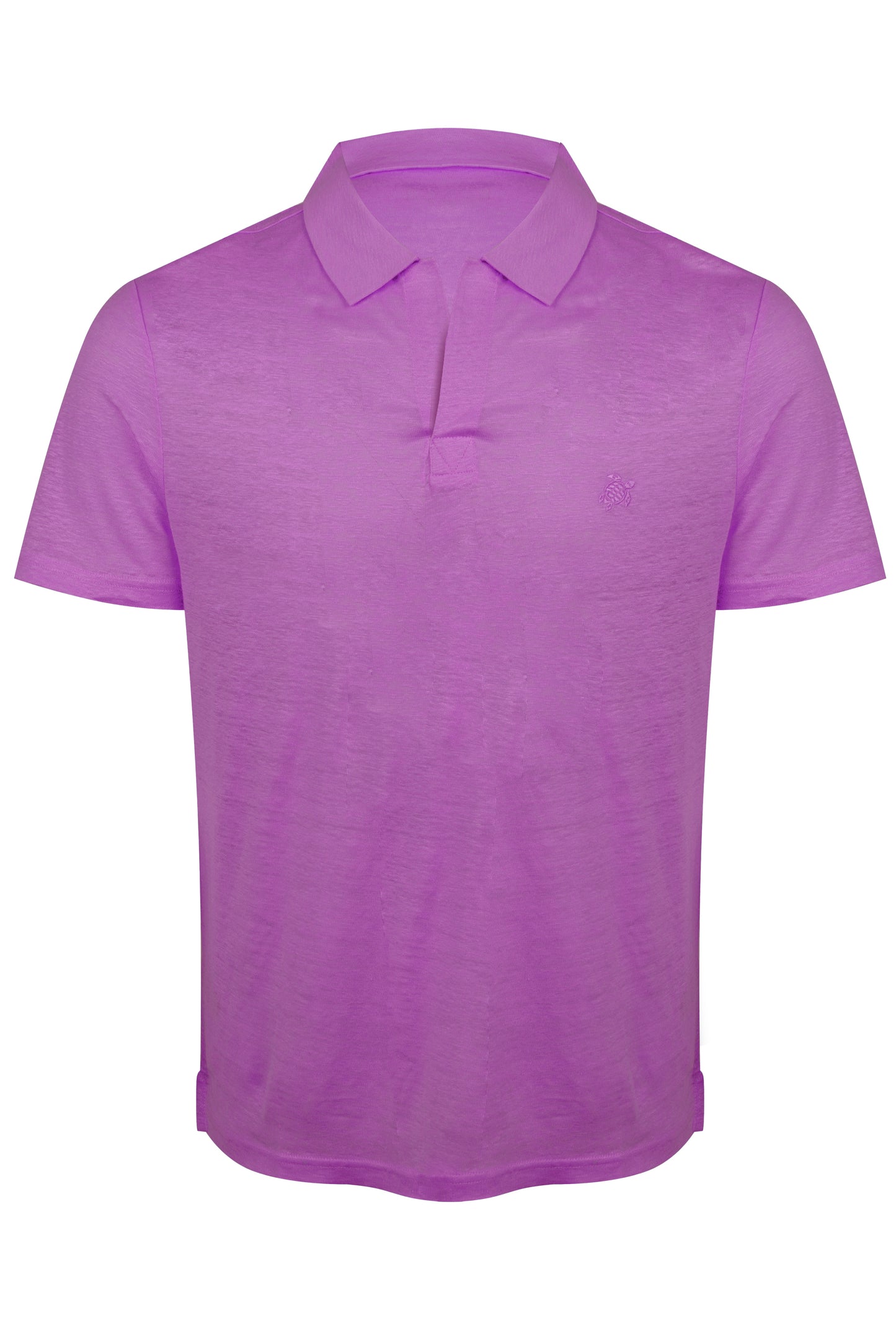 Load image into Gallery viewer, Men Linen Jersey Polo Shirt Solid Purple
