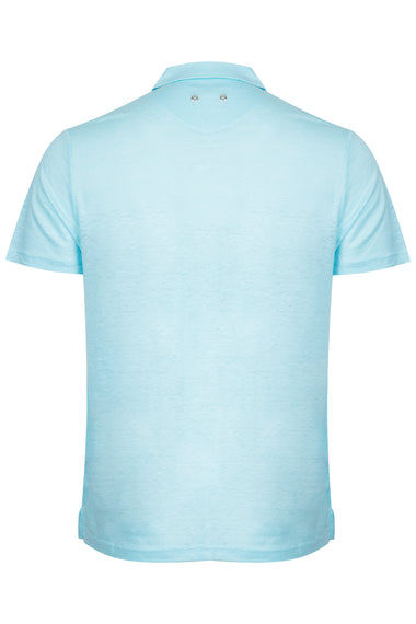 Men Linen Jersey Polo Shirt Solid Oxygene