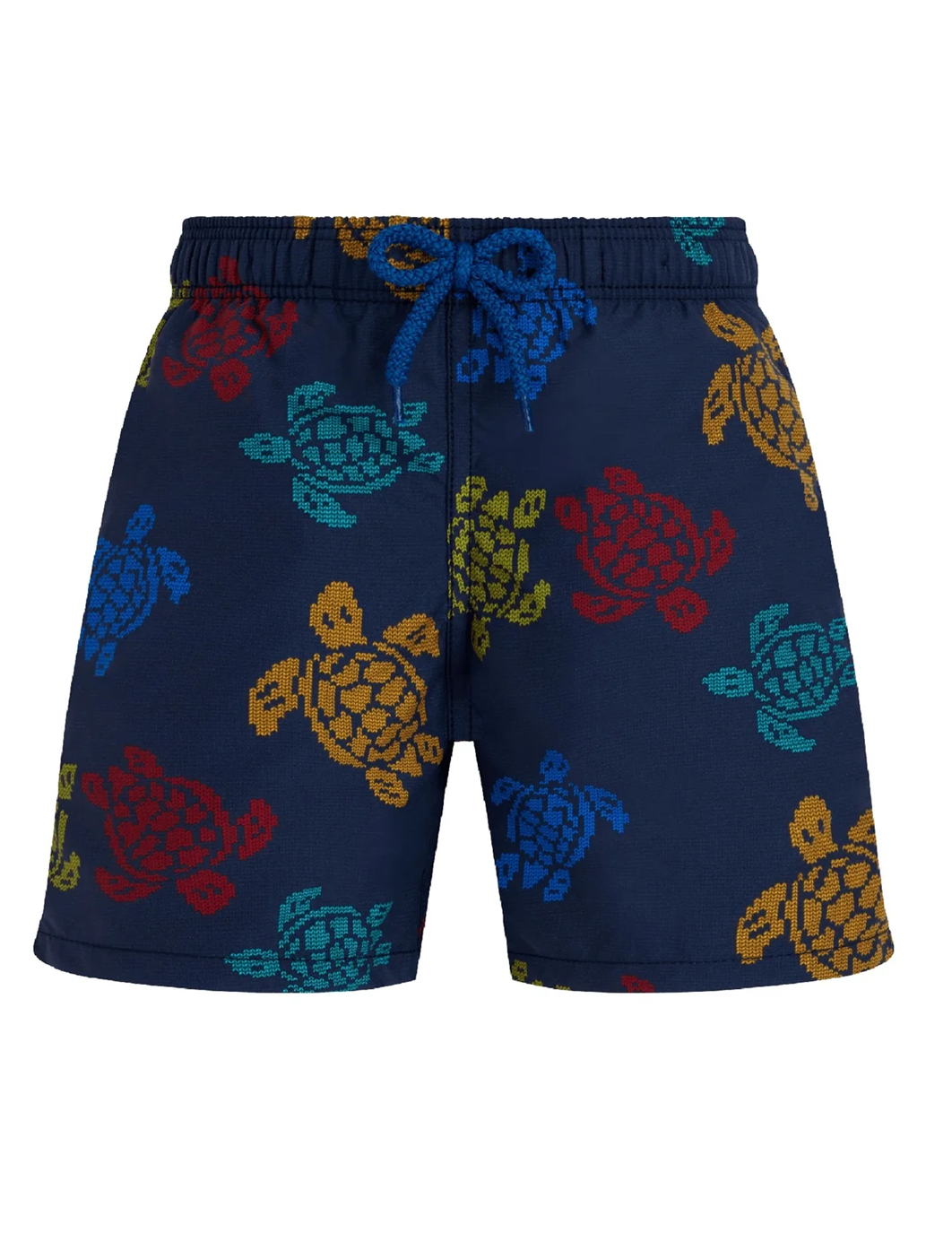 Load image into Gallery viewer, Boys Swim Shorts Ronde Des Tortues Tricolor Navy Blue
