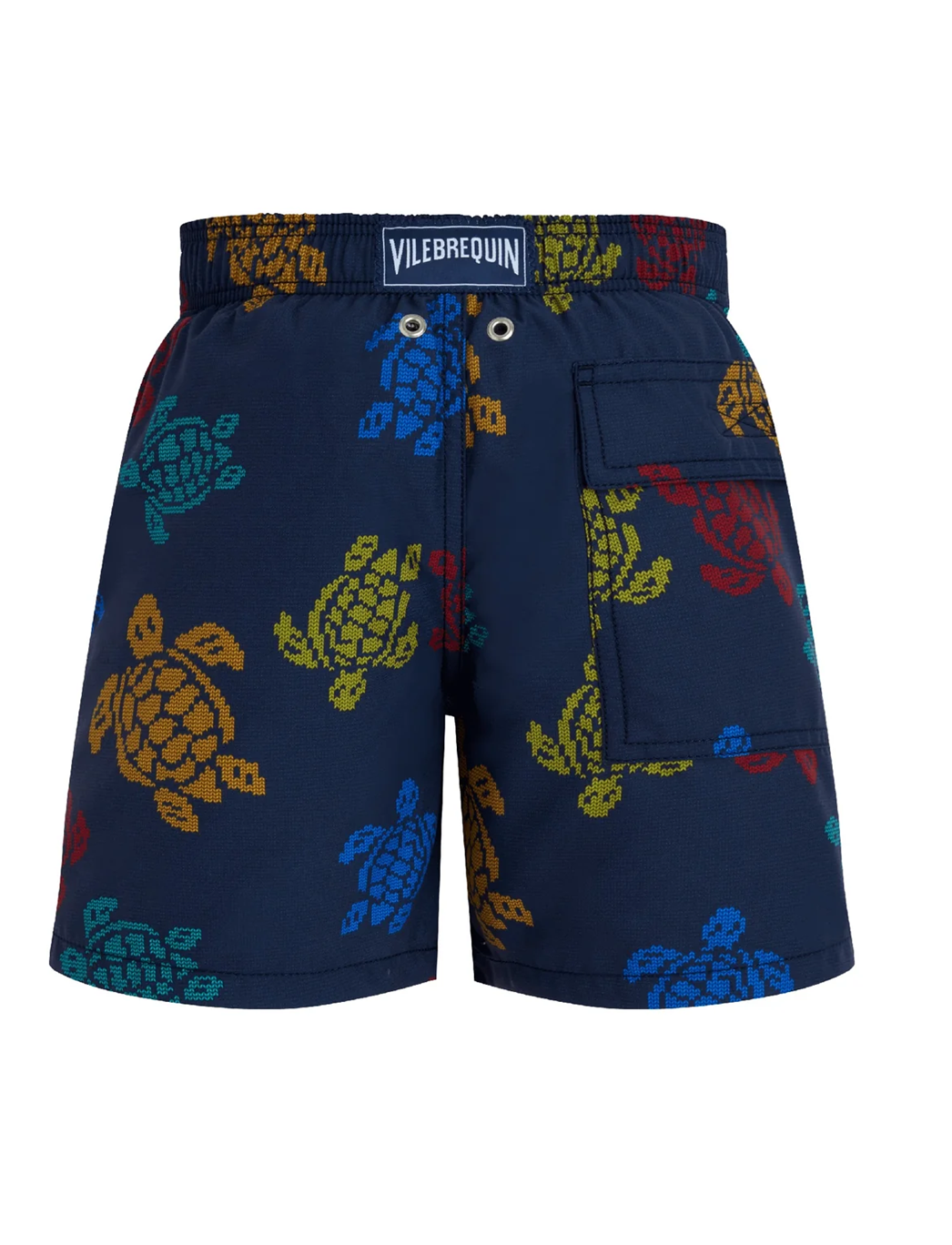 Load image into Gallery viewer, Boys Swim Shorts Ronde Des Tortues Tricolor Navy Blue
