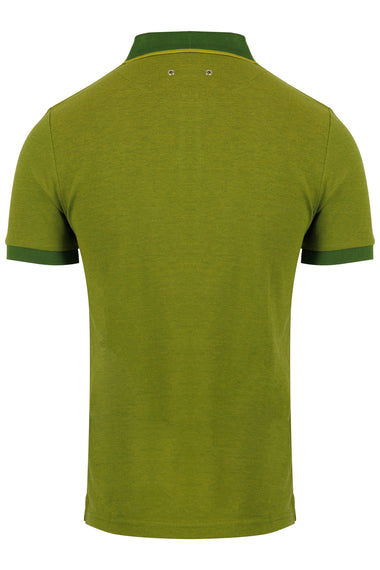 Men Cotton Polo Shirt Solid Militare