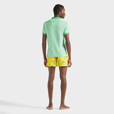 Men Organic Cotton Polo Shirt Solid Green