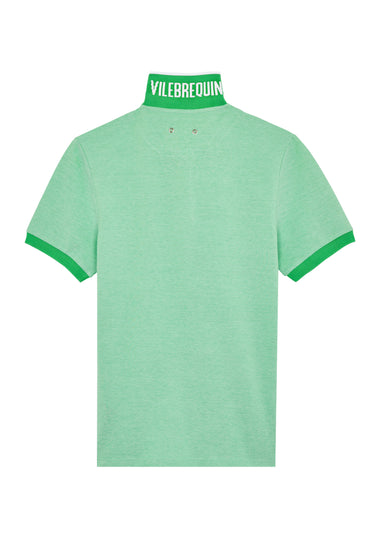 Men Organic Cotton Polo Shirt Solid Green