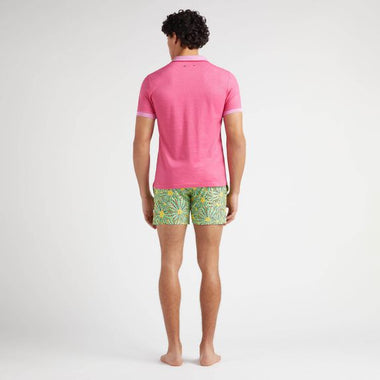 Men Organic Cotton Polo Shirt Solid Petunia