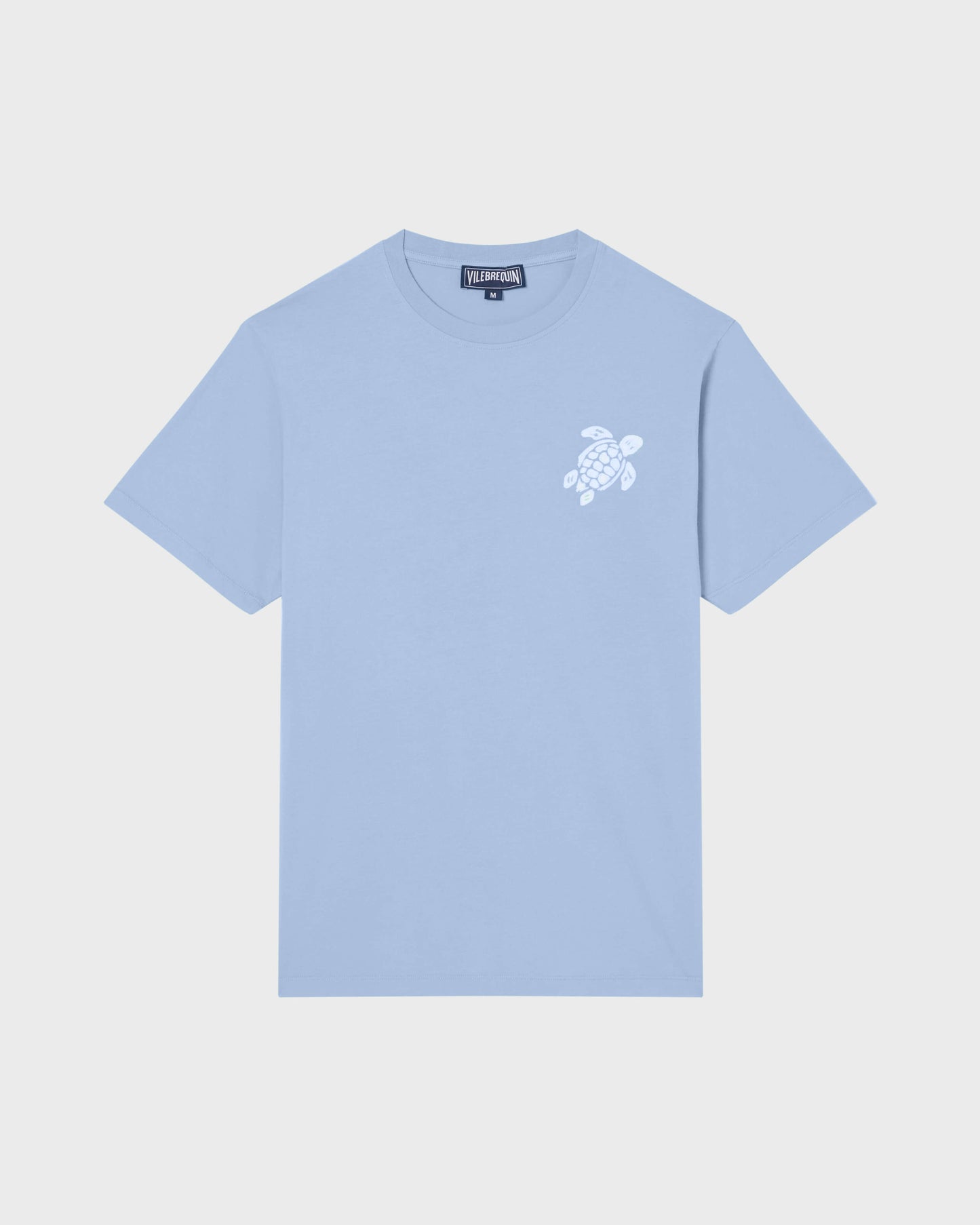Load image into Gallery viewer, Men Organic Cotton T-shirt Big Turtle Embroidery Cloudy
