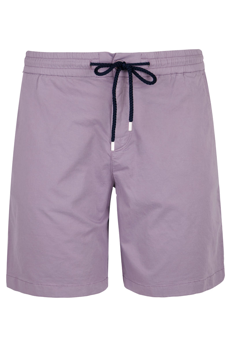 Men Satin Cotton Elastic Waist Bermuda Shorts Solid Ouragan