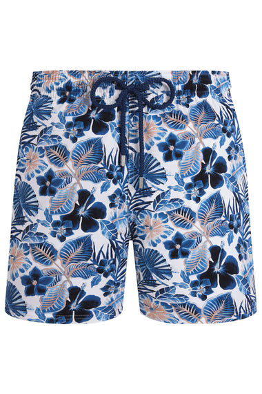 Men Stretch Short Swim Shorts Island Flowers