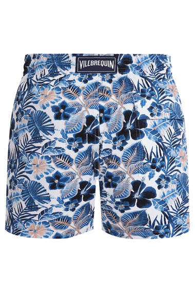 Men Stretch Short Swim Shorts Island Flowers