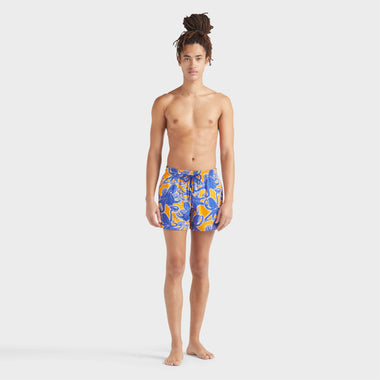 Men Stretch Short Swim Shorts Poulpes Mango/Orange