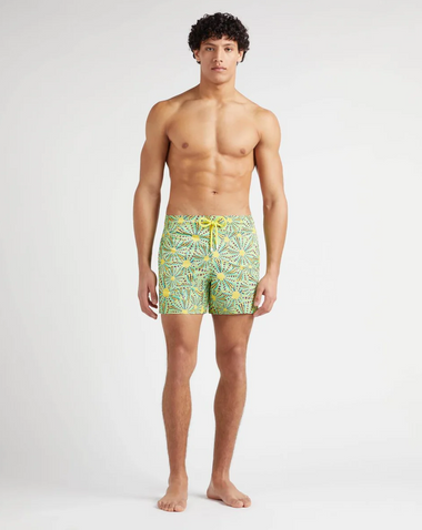 Men Stretch Swim Short Outsinades Green/Yellow