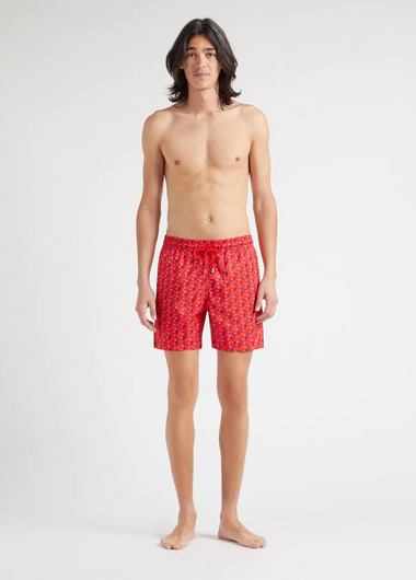 Men Swim Shorts Ultra-Light and Packable Ronde Des Tortues Red