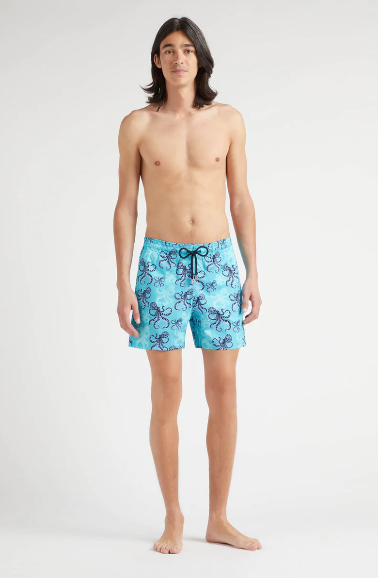 Load image into Gallery viewer, Men Stretch Swim Shorts Poulpes
