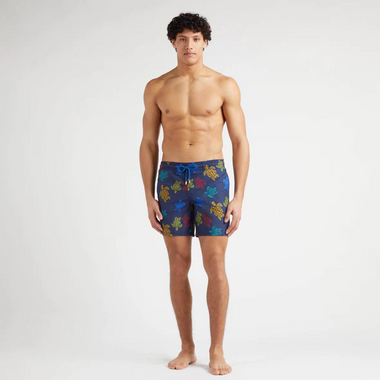 Men Swim Shorts Ronde Des Tortues Tricolor/Navy Blue