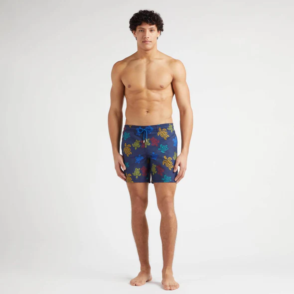 Men Swim Shorts Ronde Des Tortues Tricolor/Navy Blue