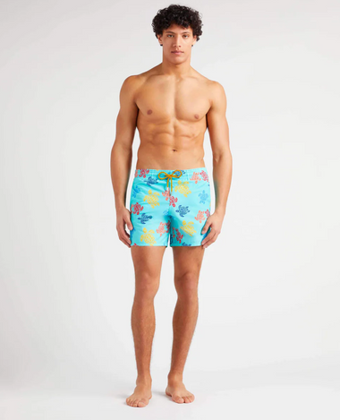 Men Swim Shorts Ronde Des Tortues Tricolor Aqua