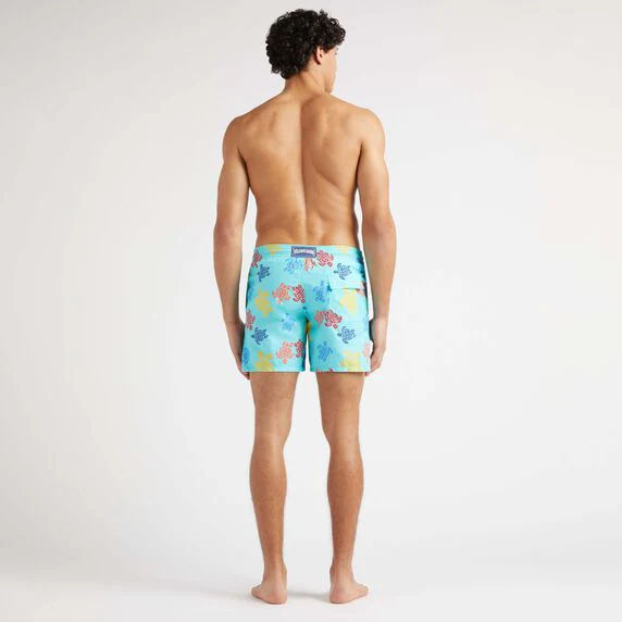 Load image into Gallery viewer, Men Swim Shorts Ronde Des Tortues Tricolor Aqua
