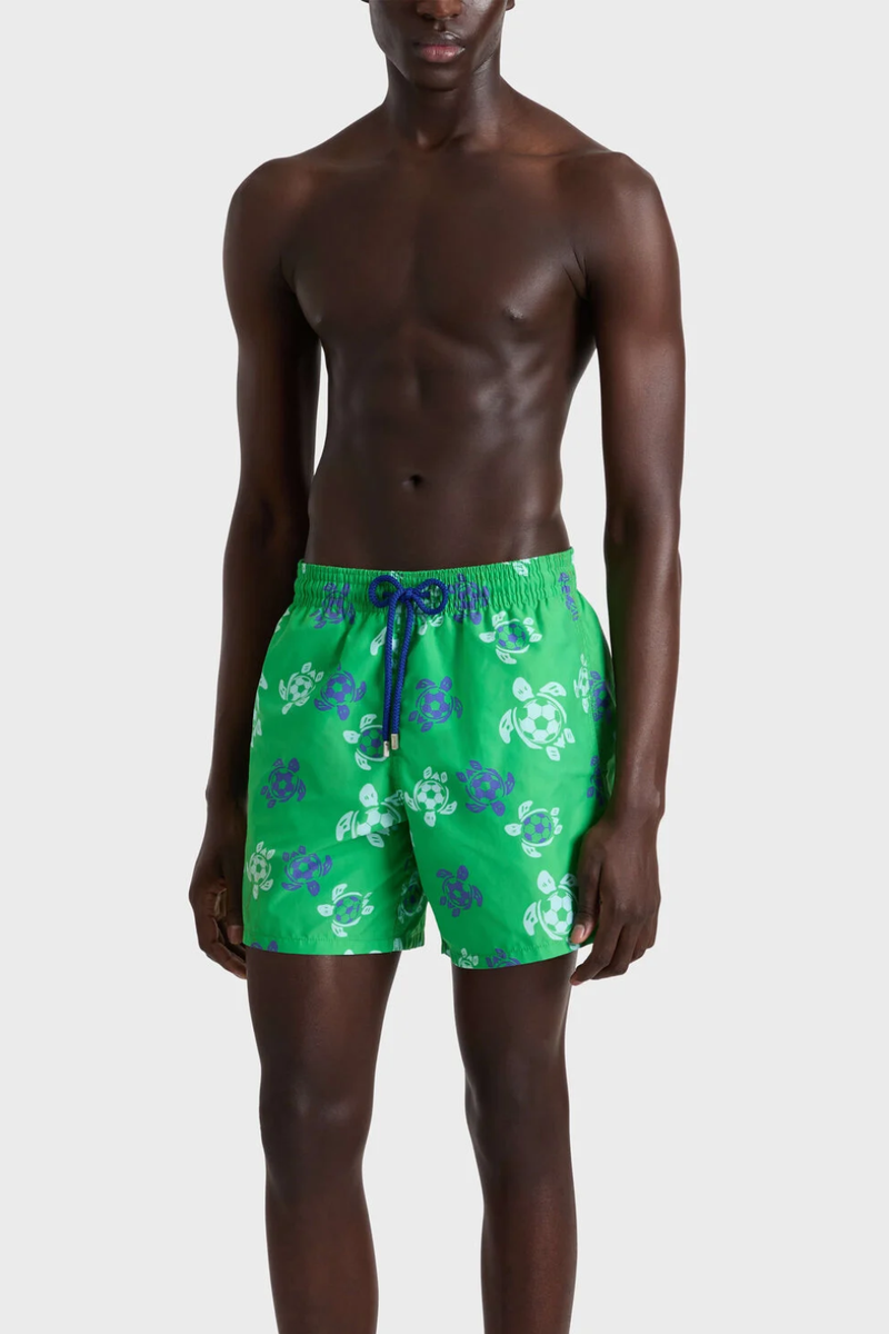Men Swim Shorts Soccer Turtles Laser