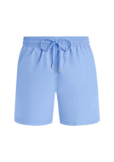 Men Swim Shorts Solid Flax Flower/Blue