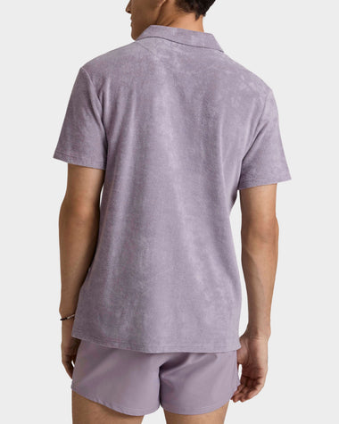 Men Terry Polo Shirt Solid Ouragan