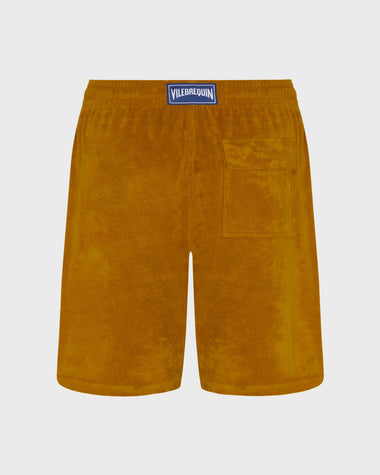 Men Terry Bermuda Shorts Solid Mud