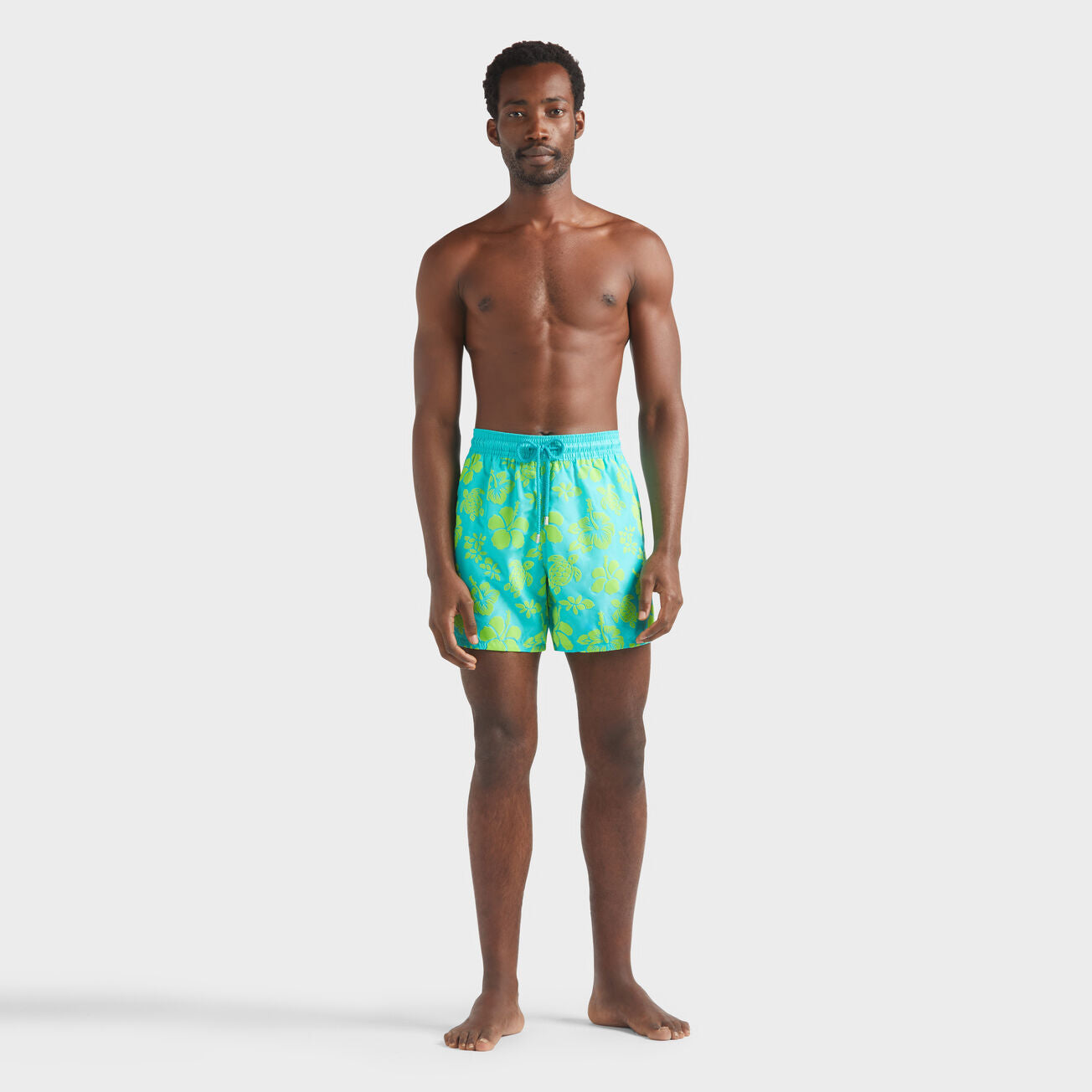 Load image into Gallery viewer, Men Ultra-light and packable Flocked Swim Shorts Tropical Turtle
