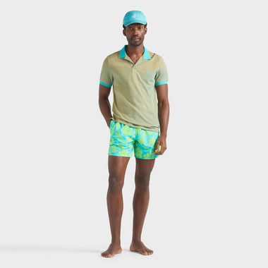 Men Ultra-light and packable Flocked Swim Shorts Tropical Turtle