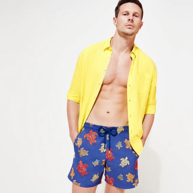 Caroubis Yellow Gingem Linen Shirt - Long Sleeve Shirt