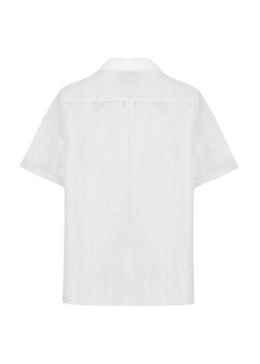 Charli Linen Short Sleeve Shirt White - Shirt