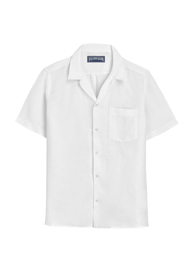 Charli Linen Short Sleeve Shirt White - Shirt