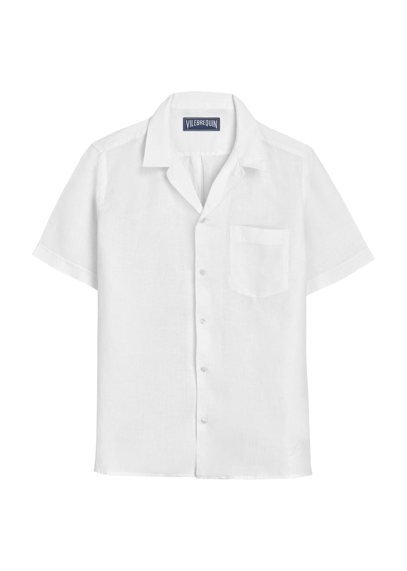 Charli Linen Short Sleeve Shirt White