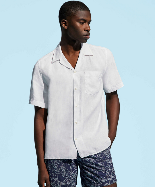 Charli Linen Short Sleeve Shirt White - Shirt