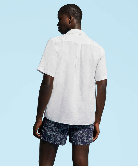 Charli Linen Short Sleeve Shirt White - Shirt