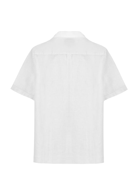 Charli Linen Short Sleeve Shirt White - Shirt