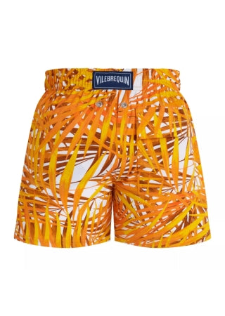 Load image into Gallery viewer, Boys Stretch Swim Short Palm Leaves
