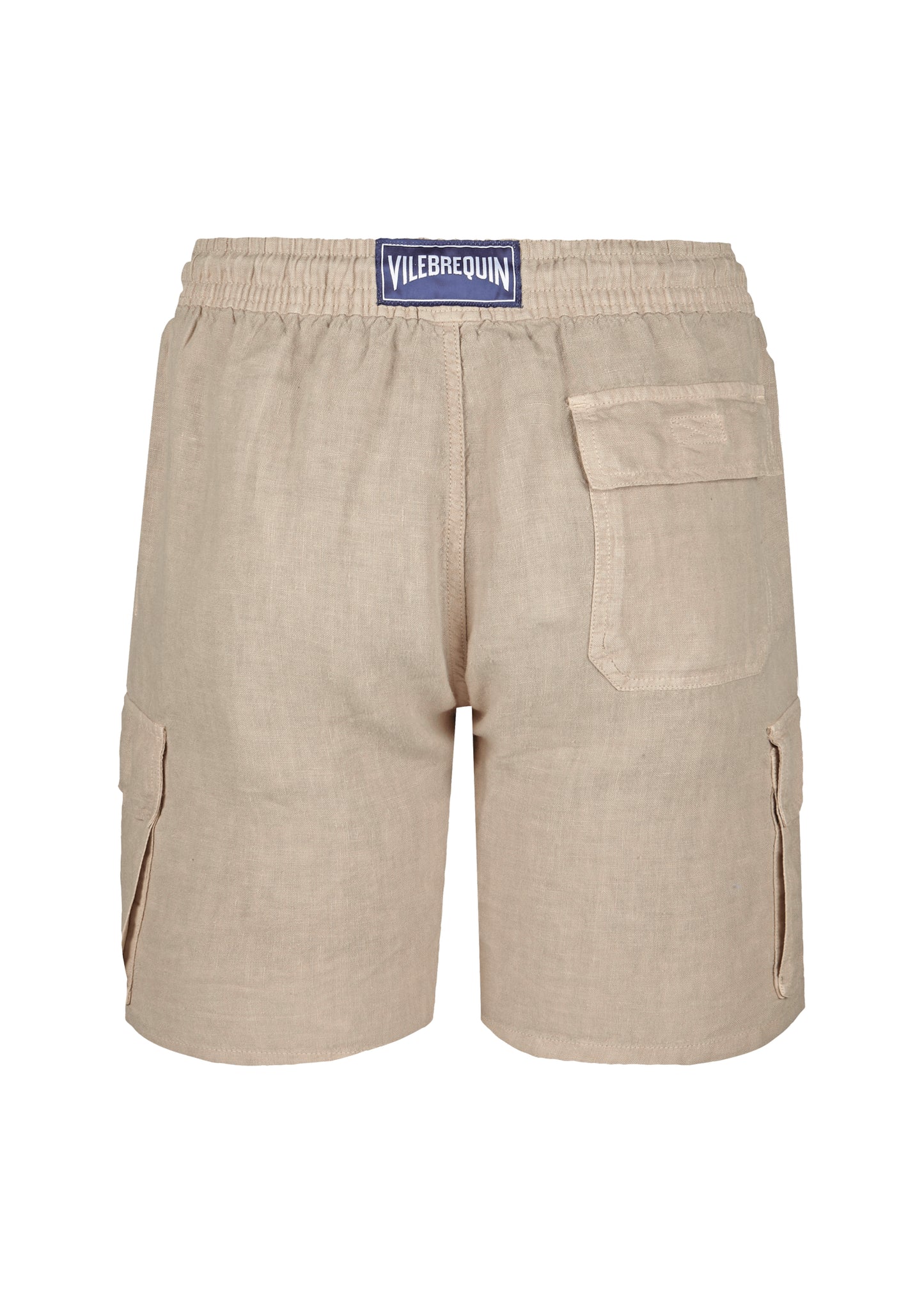 Load image into Gallery viewer, Men Linen Bermuda Short Cargo Pockets Safari Beige - Linen Shorts

