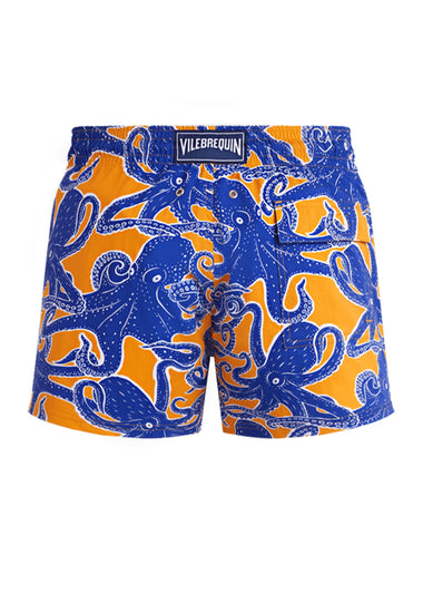 Men Stretch Short Swim Shorts Poulpes Mango/Orange