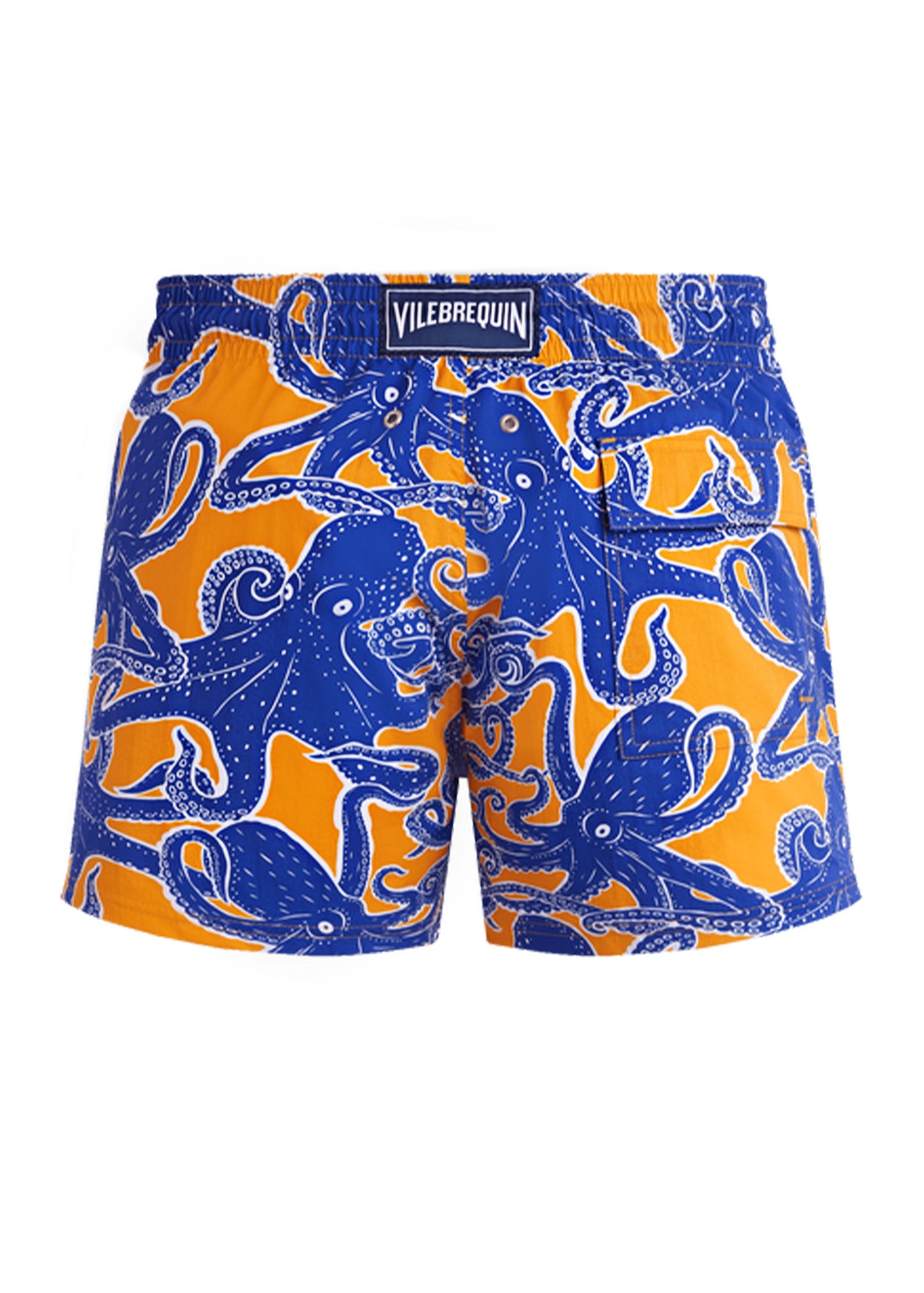 Load image into Gallery viewer, Men Stretch Short Swim Shorts Poulpes Mango/Orange
