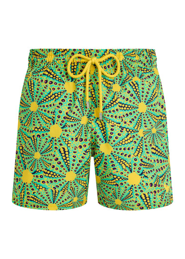 Men Stretch Swim Short Outsinades Green/Yellow