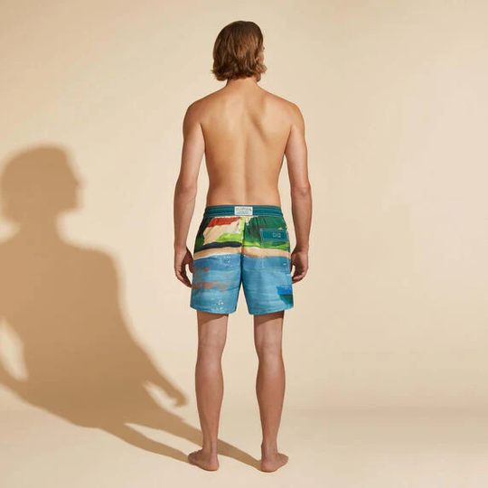Men Swim Shorts Highsnobeity Chambray Blue - Men’s Swim Shorts