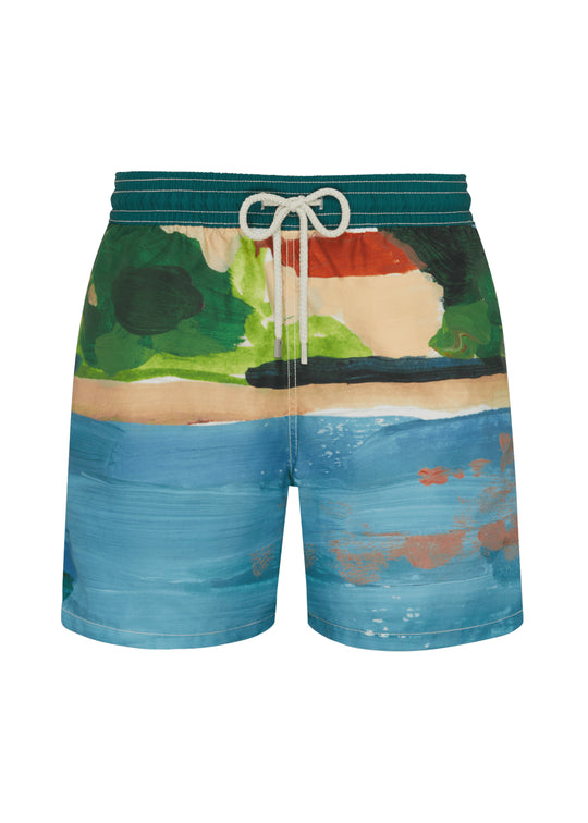 Men Swim Shorts Highsnobeity Chambray Blue - Men’s Swim Shorts