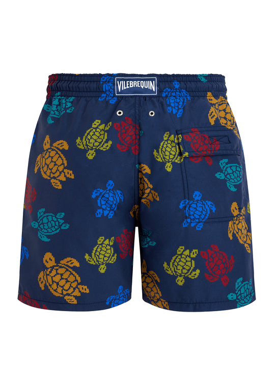 Men Swim Shorts Ronde Des Tortues Tricolor/Navy Blue