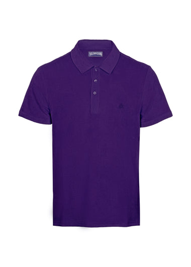 Men Terry Polo Solid Midnight Blue - Polo Shirt