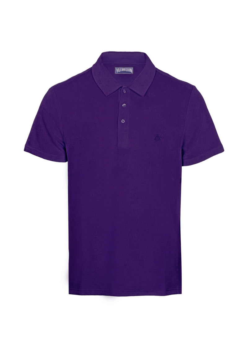 Men Terry Polo Solid Midnight Blue