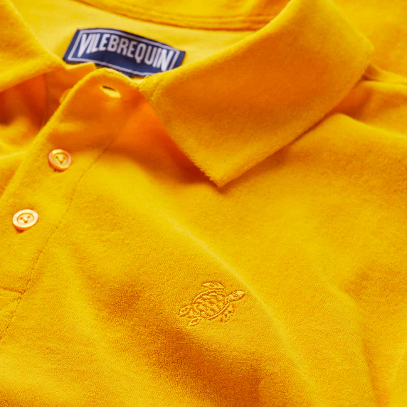 Load image into Gallery viewer, Men Terry Polo Solid Yellow Mangue - Polo Shirt
