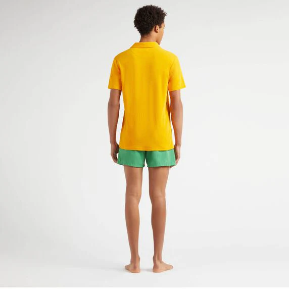 Load image into Gallery viewer, Men Terry Polo Solid Yellow Mangue - Polo Shirt
