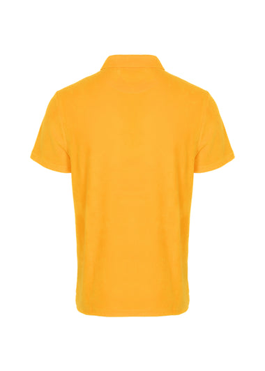 Men Terry Polo Solid Yellow Mangue - Polo Shirt